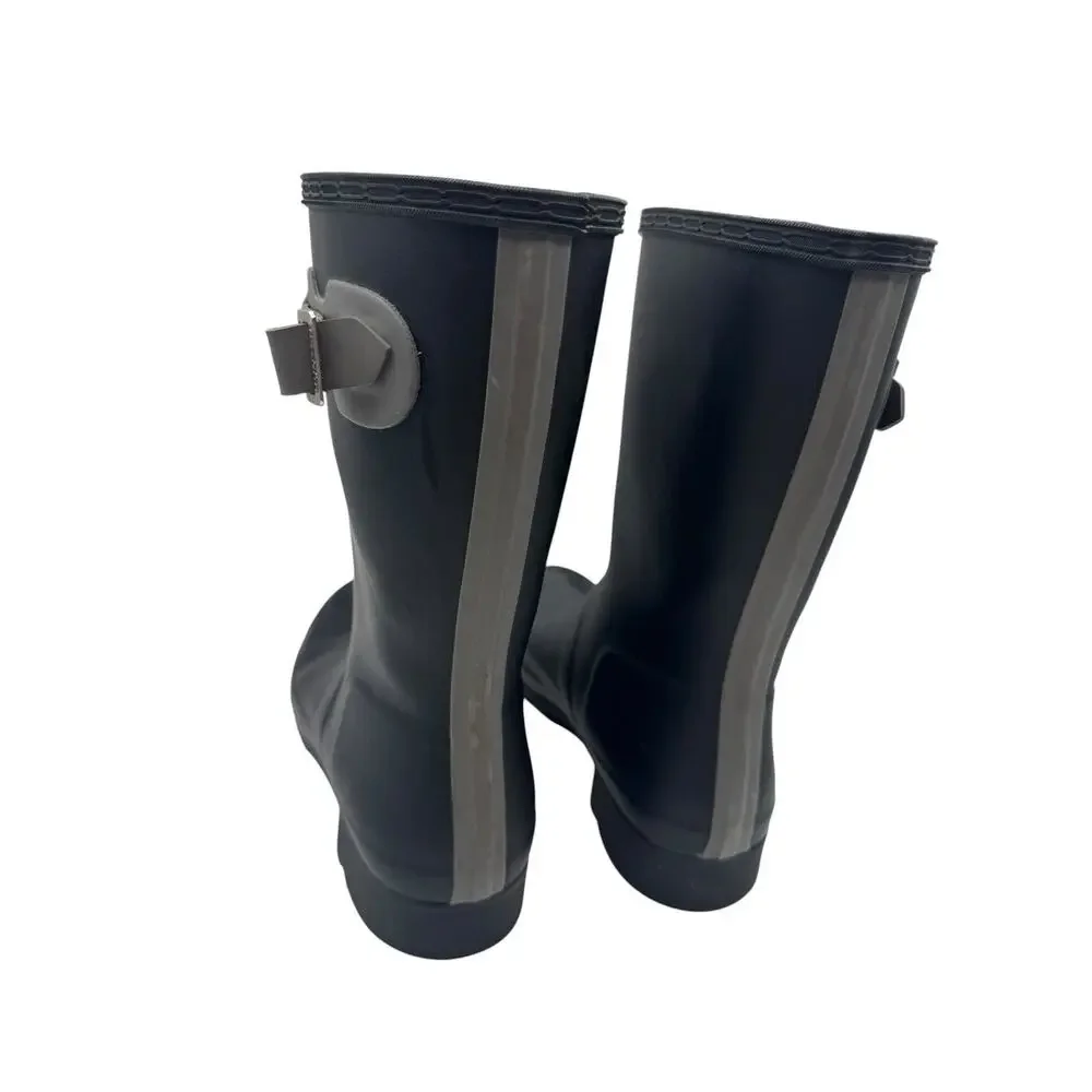 Hunter Original Tour Short Boot Womens Size 8 Black Packable Mid-Calf Rain Boots